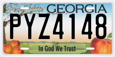 GA license plate PYZ4148