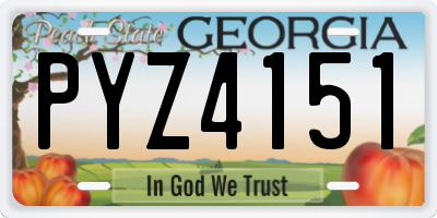 GA license plate PYZ4151