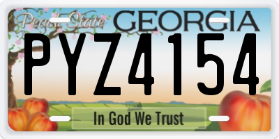 GA license plate PYZ4154