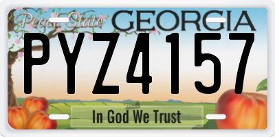 GA license plate PYZ4157