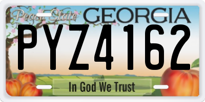 GA license plate PYZ4162