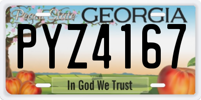 GA license plate PYZ4167