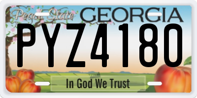GA license plate PYZ4180