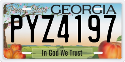 GA license plate PYZ4197