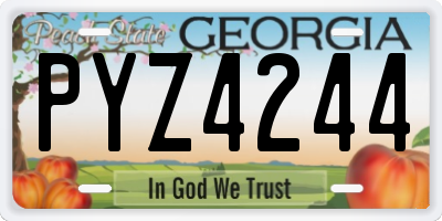 GA license plate PYZ4244
