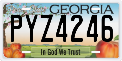 GA license plate PYZ4246