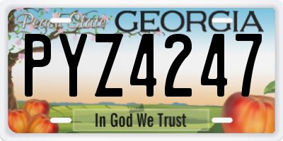 GA license plate PYZ4247