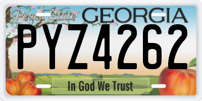 GA license plate PYZ4262
