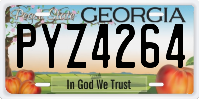 GA license plate PYZ4264
