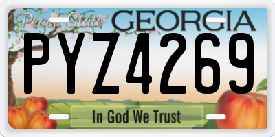 GA license plate PYZ4269