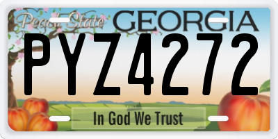 GA license plate PYZ4272
