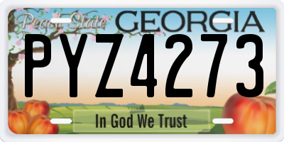 GA license plate PYZ4273