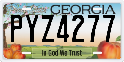 GA license plate PYZ4277