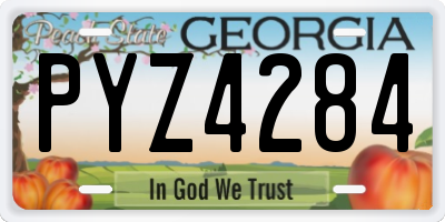 GA license plate PYZ4284