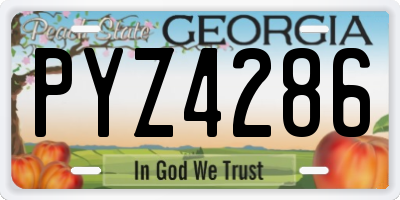 GA license plate PYZ4286