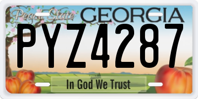 GA license plate PYZ4287