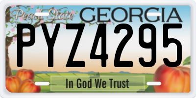 GA license plate PYZ4295