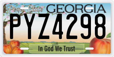 GA license plate PYZ4298