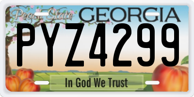 GA license plate PYZ4299