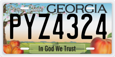 GA license plate PYZ4324