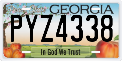 GA license plate PYZ4338