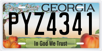 GA license plate PYZ4341