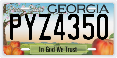 GA license plate PYZ4350