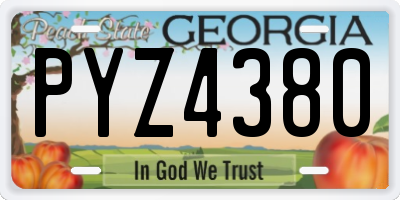 GA license plate PYZ4380