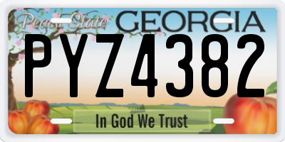 GA license plate PYZ4382