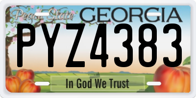 GA license plate PYZ4383