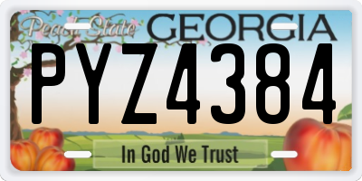 GA license plate PYZ4384
