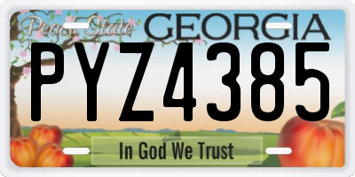 GA license plate PYZ4385
