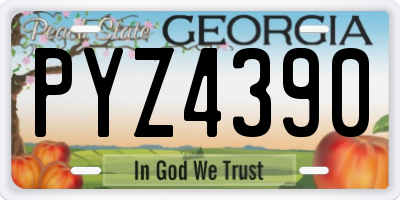 GA license plate PYZ4390