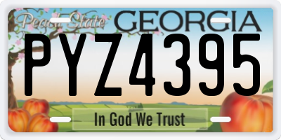 GA license plate PYZ4395