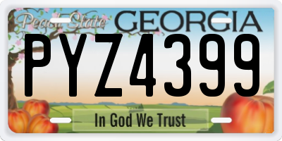 GA license plate PYZ4399