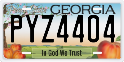 GA license plate PYZ4404