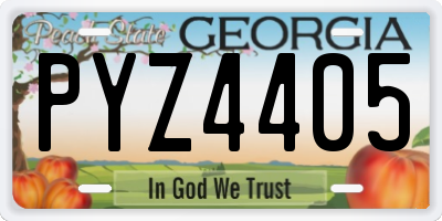 GA license plate PYZ4405