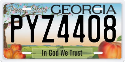 GA license plate PYZ4408