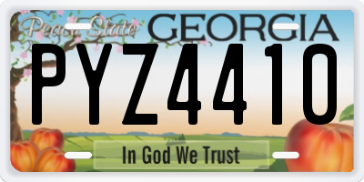 GA license plate PYZ4410