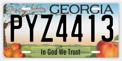 GA license plate PYZ4413