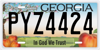 GA license plate PYZ4424