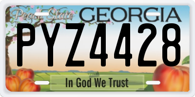 GA license plate PYZ4428