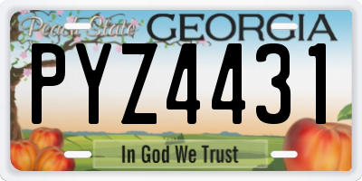 GA license plate PYZ4431