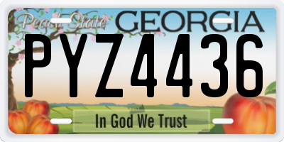 GA license plate PYZ4436