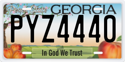 GA license plate PYZ4440