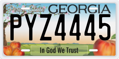 GA license plate PYZ4445