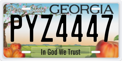 GA license plate PYZ4447
