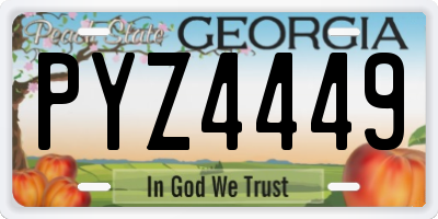 GA license plate PYZ4449