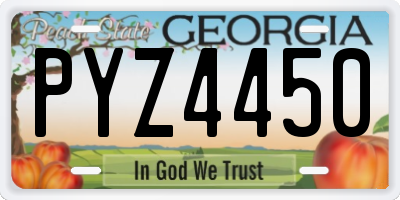 GA license plate PYZ4450