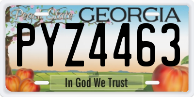 GA license plate PYZ4463